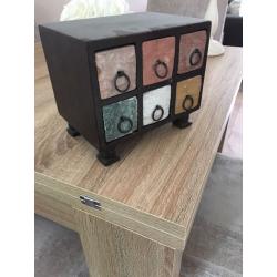 Mini tabletop chest of drawers