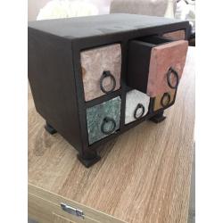 Mini tabletop chest of drawers