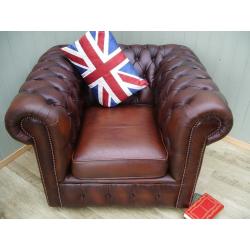 Brown leather Chesterfield Club Chair.