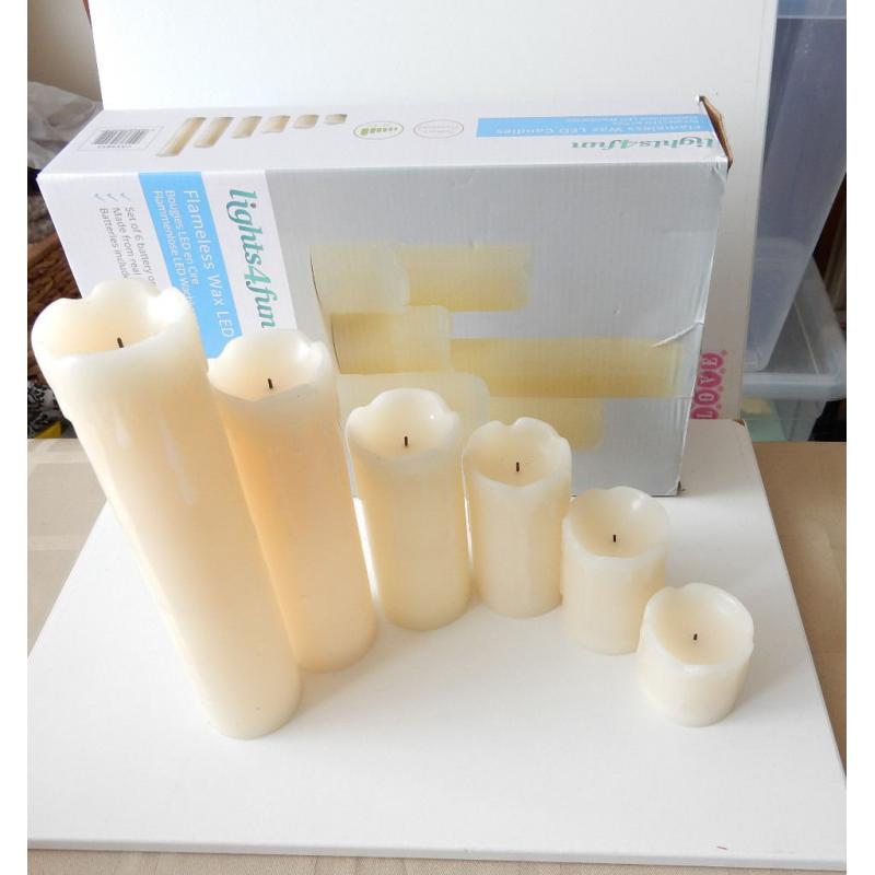 2 Sets of LED Flameless Waxed Candles Battery Operated Wedding Event Display