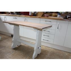 Shabby Chic small refrectory table with stripped ash top