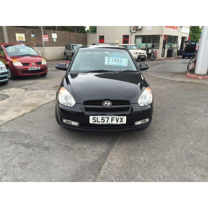 57 plate Hyundai Accent 1.4 Atlantic in black a nice car to drive