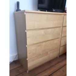 IKEA MALM Birch Veneer bedroom set