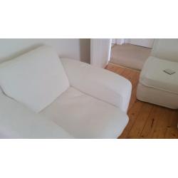 Lovely off white corner sofa and arm chair