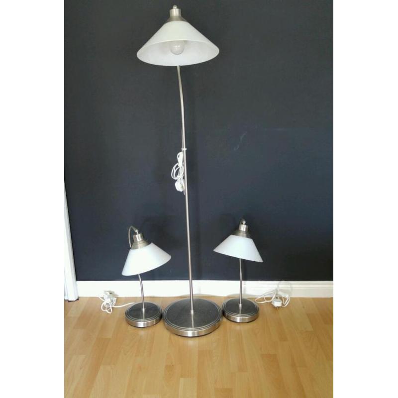 Floor lamp and matching table lamps