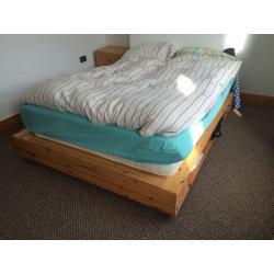 Double bed with mattress,