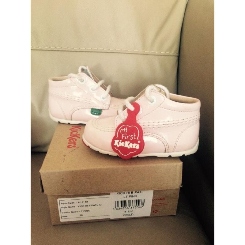 Pink Leather Kickers size 4 (EU 20)