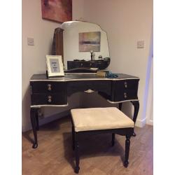 A beautiful classic style dressing table set, upcycled in chalk graphite colour