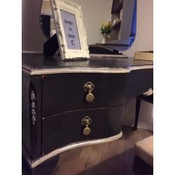 A beautiful classic style dressing table set, upcycled in chalk graphite colour