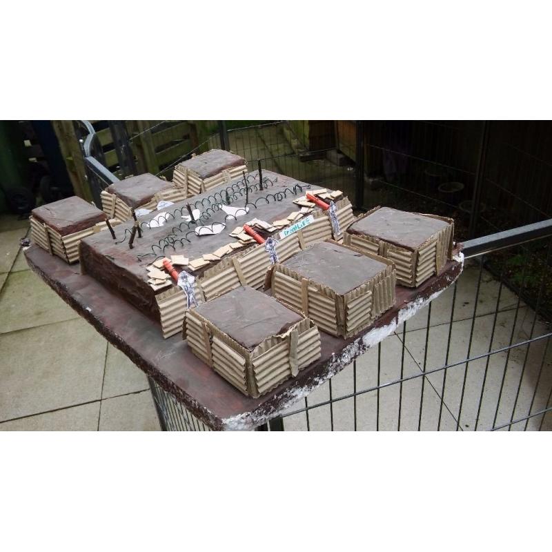 WORLD WAR ONE TRENCH / NOMANSLAND HOMEMADE FOR DISPLAYS SCHOOL PROJECTS /SOLDIER DISPLAY / PLAY