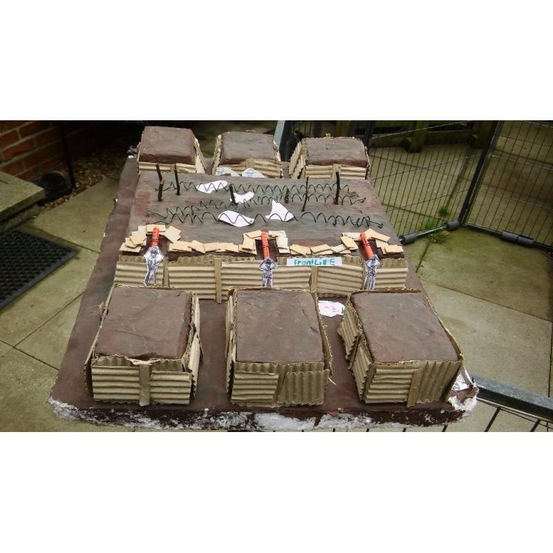 WORLD WAR ONE TRENCH / NOMANSLAND HOMEMADE FOR DISPLAYS SCHOOL PROJECTS /SOLDIER DISPLAY / PLAY