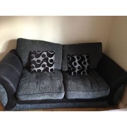 Sofa Bed - Black and grey - double bed pulls out with mattress, only used once