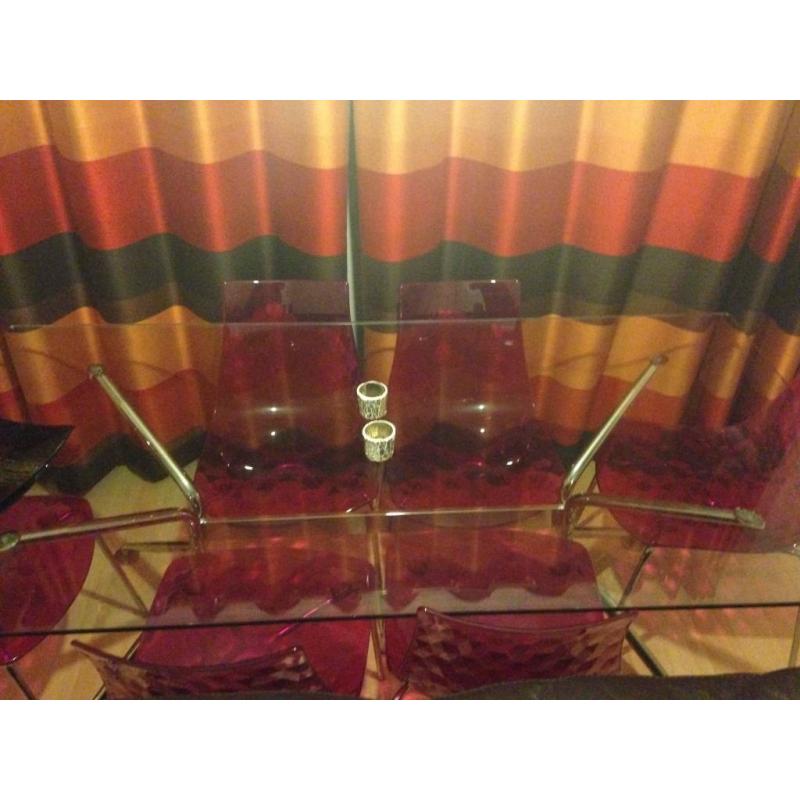 Italian Glass Dining Table