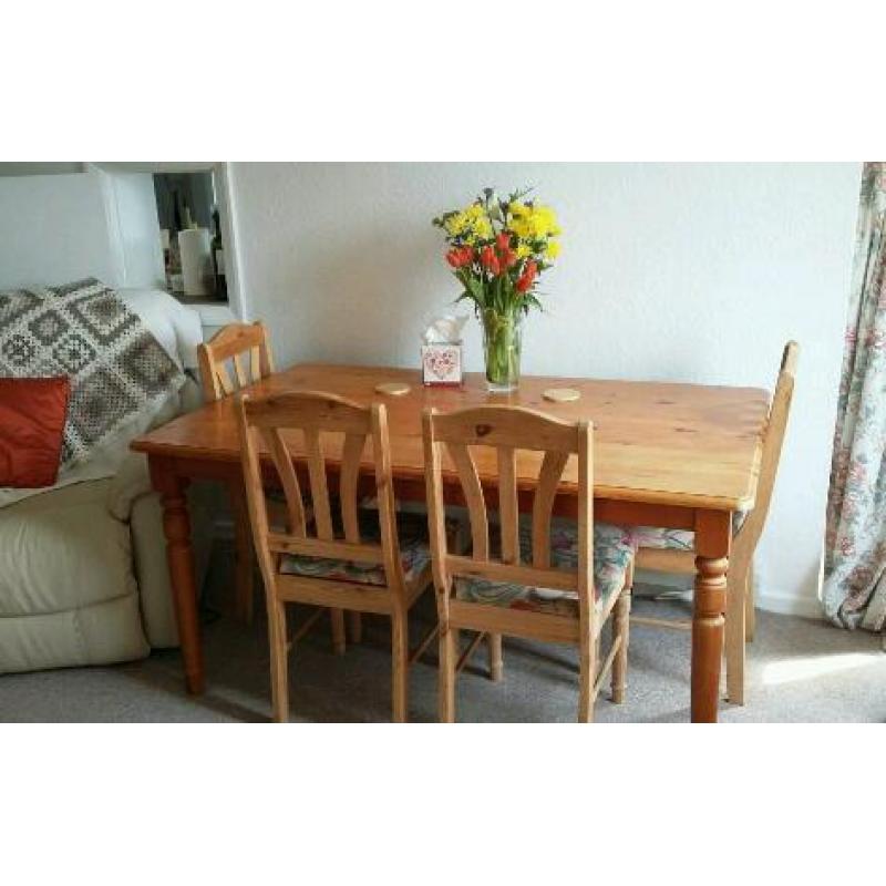 Pine table and chairs