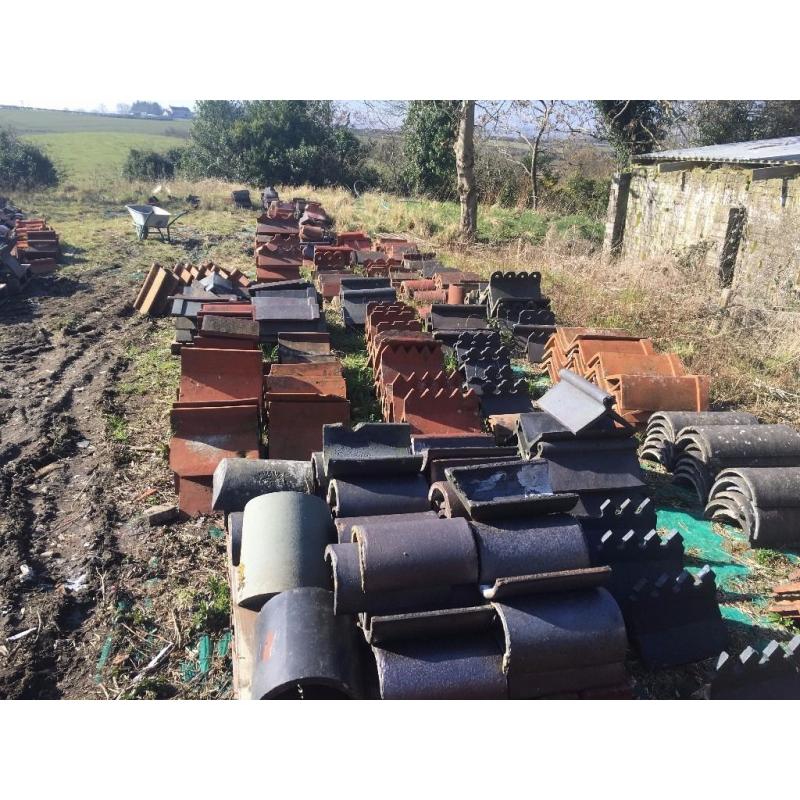 Large quantity of ridge tiles