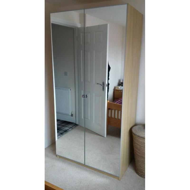 Ikea double mirrored wardrobe