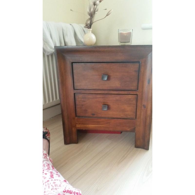 solid wood 2 drawer living room chest