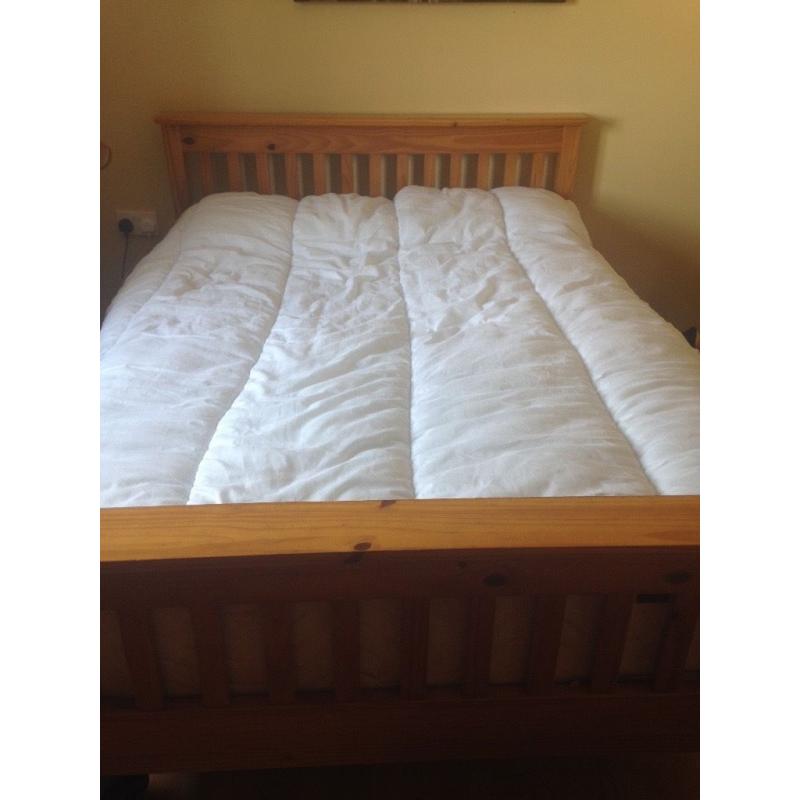 Pine double bed