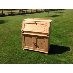 Pine Bureau with Cupboard