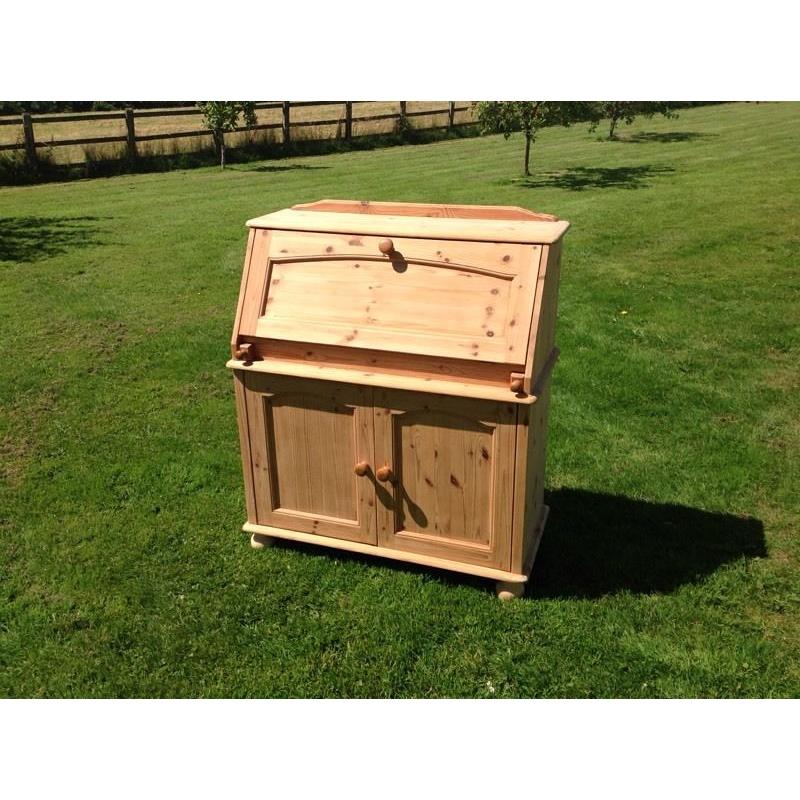 Pine Bureau with Cupboard