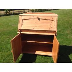 Pine Bureau with Cupboard