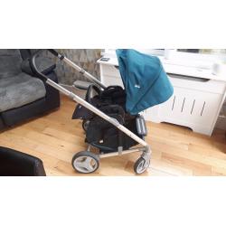 Joie Chrome Pushchair - Black and Jade Green - Excellent Condition!