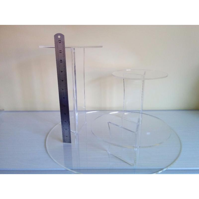 3 Tier cake / cupcake stand. Clear acrylic.