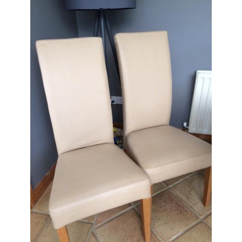 Tan Leather Dining Chairs