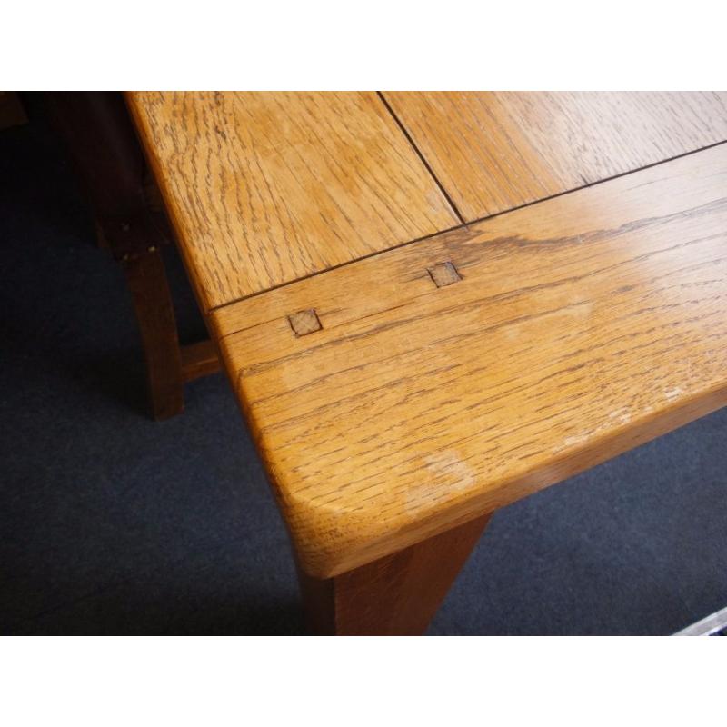 Big Oak Table and 6 Leather Chairs