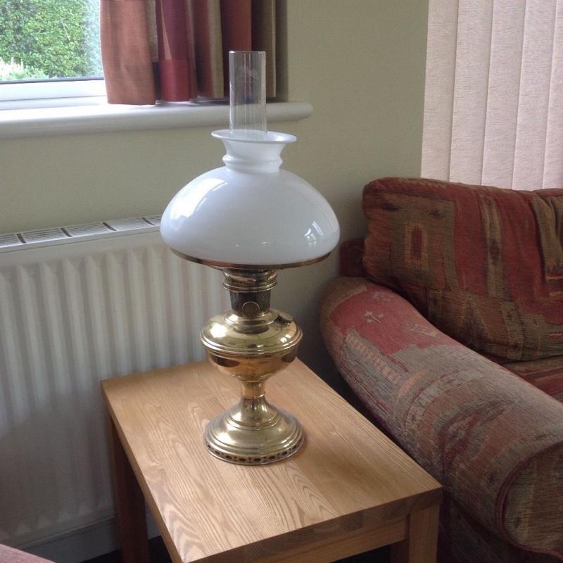 Vintage brass oil lamp in original condition...