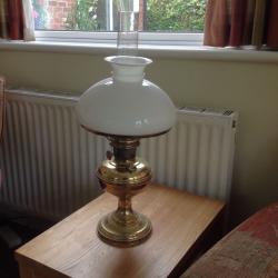 Vintage brass oil lamp in original condition...