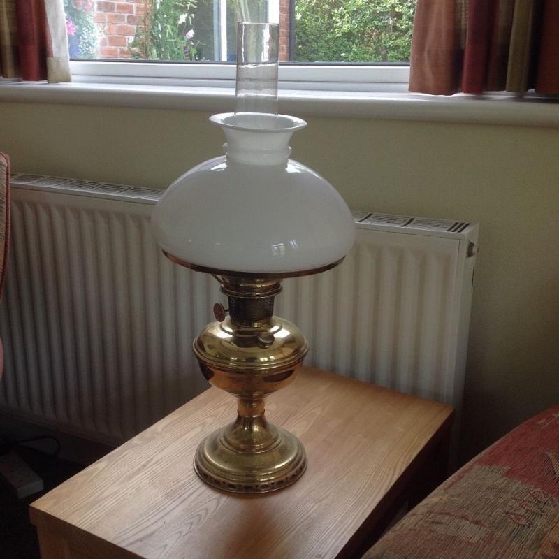 Vintage brass oil lamp in original condition...