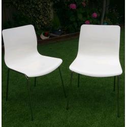 2 x ikea chairs white with chrome legs