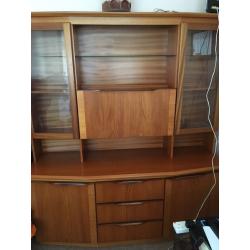 Solid wood storage unit with glass doors upcycle project