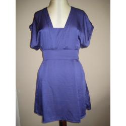 Blue silky tunic, size 42 EUR, UK 14