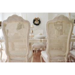 *** UNIQUE & BEAUTIFUL *** French Antique Shabby Chic Dining Table with Eight Chairs !!!