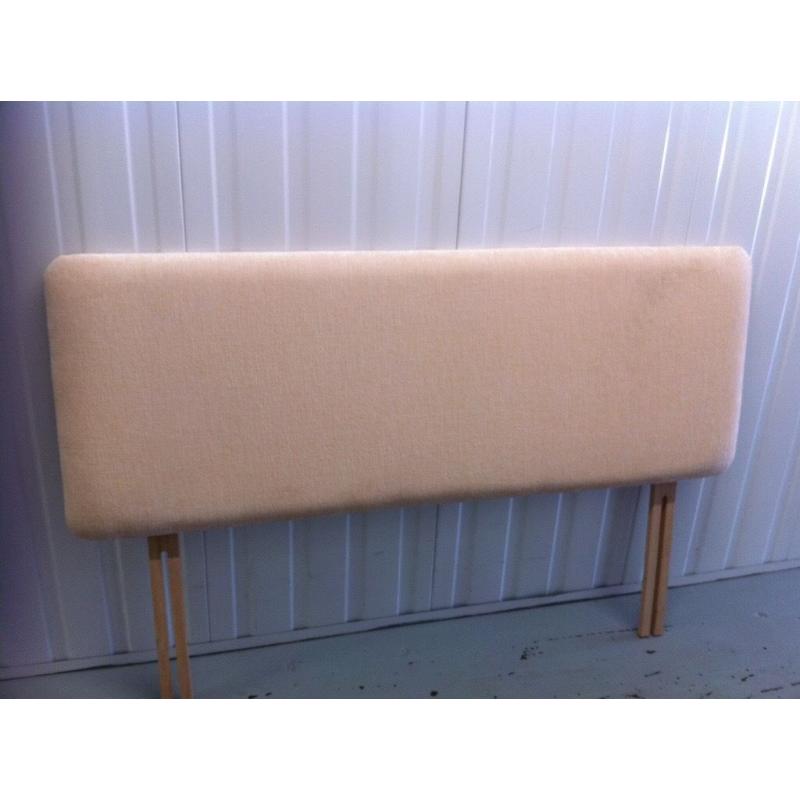 Double Headboard in Cream Woven Fabric