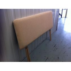 Double Headboard in Cream Woven Fabric