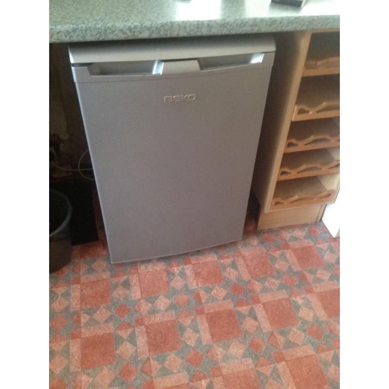 Under counter Beto fridge in brushed silver