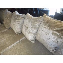 BRAND NEW SILVER CRUSHED VELVET CORNER SUITE / CORNER GROUP / CORNER SOFA