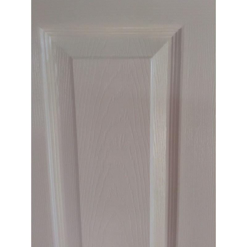 4 x Internal White panelled wood grain effect doors