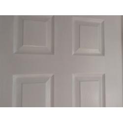 4 x Internal White panelled wood grain effect doors