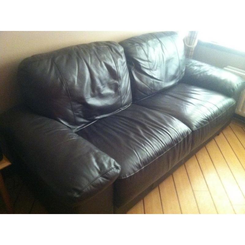 Leather sofa - chocolate brown