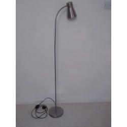 Stylish brushed steel standard lamp