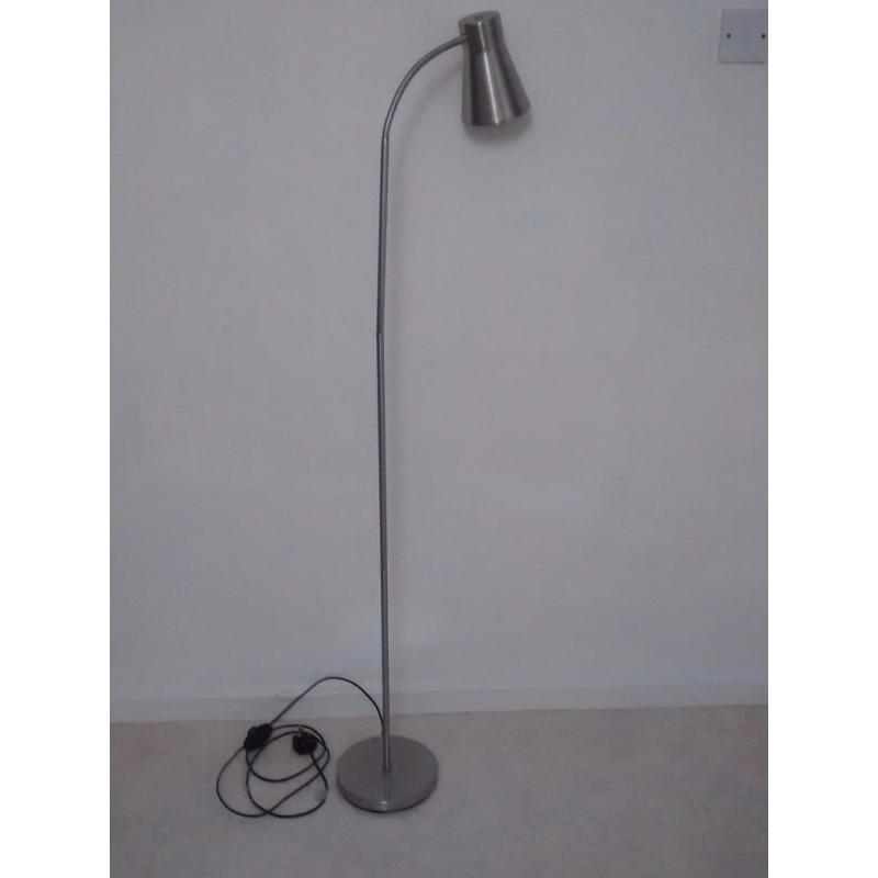 Stylish brushed steel standard lamp