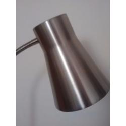 Stylish brushed steel standard lamp