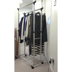 Double Clothing rail on wheels