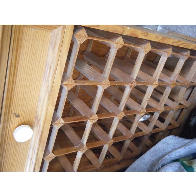 Wood wine rack with drawer