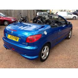 2003 PEUGEOT 206cc Convertible! 1.6 ONLY 58,000 MILES! 1 YEAR MOT