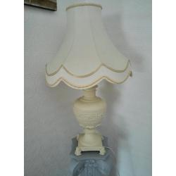 Shabby chic vintage lamp with pillar stand